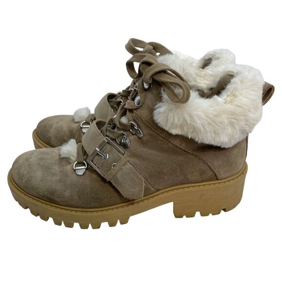 KENDALL & KYLIE Kardashian Edison Boots Size 8 Suede Leather Combat Ankle - Picture 7 of 13